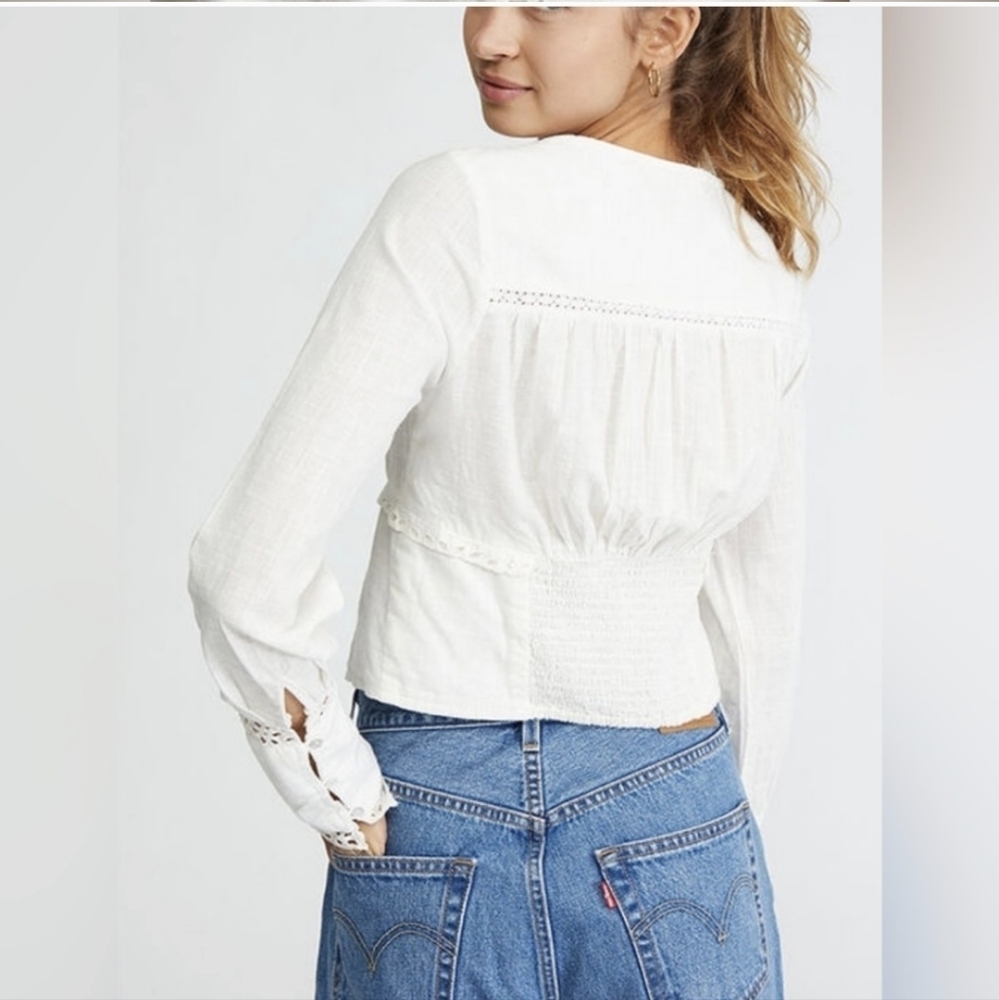 FREE People white joi blouse xs - Picture 7 of 15